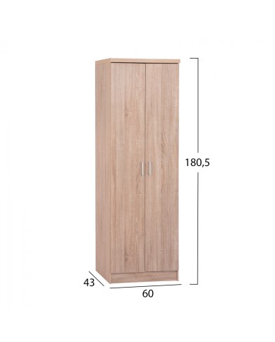 ΠΑΠΟΥΤΣΟΘΗΚΗ ΞΥΛΙΝΗ DAYANNA ΜΕ 6 ΡΑΦΙΑ 60X43X180.5εκ. SONAMA HM2379.02