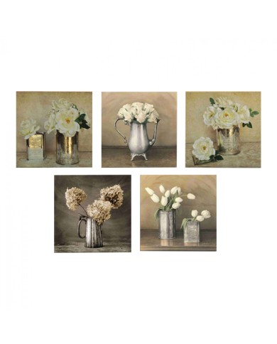 ΠΙΝΑΚΑΣ ΠΕΝΤΑΠΤΥΧΟ MDF ROMANTIC FLOWERS HM7205.02 75X0,3X15 εκ.
