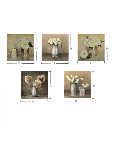 ΠΙΝΑΚΑΣ ΠΕΝΤΑΠΤΥΧΟ MDF ROMANTIC FLOWERS HM7205.02 75X0,3X15 εκ.