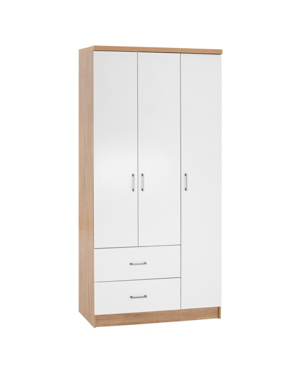 ΝΤΟΥΛΑΠΑ 3ΦΥΛΛΗ ME 2 ΣΥΡΤΑΡΙΑ CAESAR HM340.06 SONAMA - ΛΕΥΚO 89x42,5x181 εκ.
