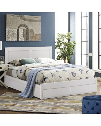 ΚΡΕΒΑΤΙ CAPRI HM312.05 ΜΕ 2 ΣΥΡΤΑΡΙΑ ΛΕΥΚΟ ΓΙΑ ΣΤΡΩΜΑ 150x200 εκ.