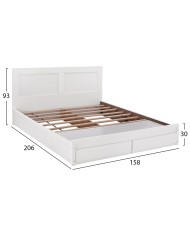 ΚΡΕΒΑΤΙ CAPRI HM312.05 ΜΕ 2 ΣΥΡΤΑΡΙΑ ΛΕΥΚΟ ΓΙΑ ΣΤΡΩΜΑ 150x200 εκ.