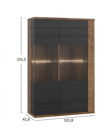 ΒΙΤΡΙΝΑ ΜΕΛΑΜΙΝΗΣ RYKER HM8854 ΚΑΡΥΔΙ ΓΚΡΙ 101,8x41,6x155,5 εκ.