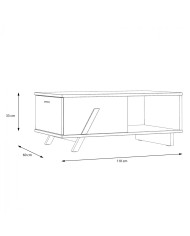 ΤΡΑΠΕΖΙ ΣΑΛΟΝΙΟΥ OTTO HM8815 ΣΤΑΧΤΙ ΜΑΥΡΟ 110x60x33 εκ.