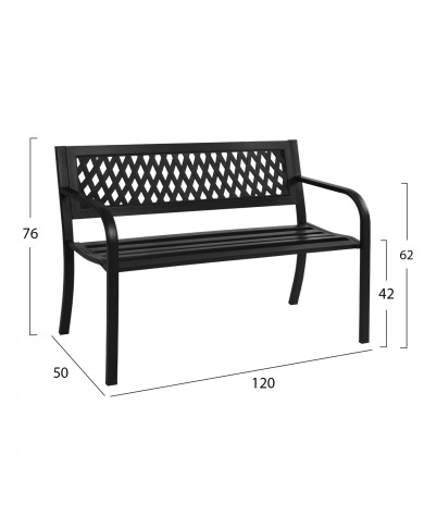 ΠΑΓΚΑΚΙ ΜΕΤΑΛΛΙΚΟ OCTAVIO 120x50x76Yεκ.HM5531 ΣΕ ΜΑΥΡΟ ΧΡΩΜΑ