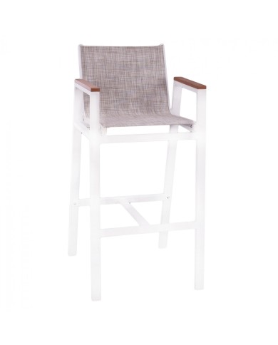 ΣΚΑΜΠΟ ΜΠΑΡ ΑΛΟΥΜΙΝΙΟΥ ΛΕΥΚΟ ΜΕ POLYWOOD 52 x 58 x 108 εκ. HM5790.01