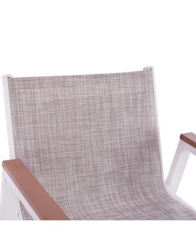 ΣΚΑΜΠΟ ΜΠΑΡ ΑΛΟΥΜΙΝΙΟΥ ΛΕΥΚΟ ΜΕ POLYWOOD 52 x 58 x 108 εκ. HM5790.01