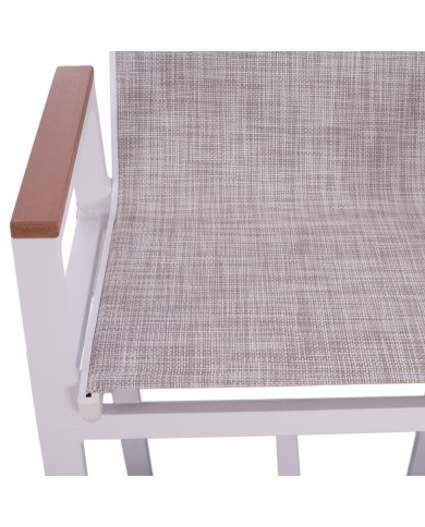 ΣΚΑΜΠΟ ΜΠΑΡ ΑΛΟΥΜΙΝΙΟΥ ΛΕΥΚΟ ΜΕ POLYWOOD 52 x 58 x 108 εκ. HM5790.01