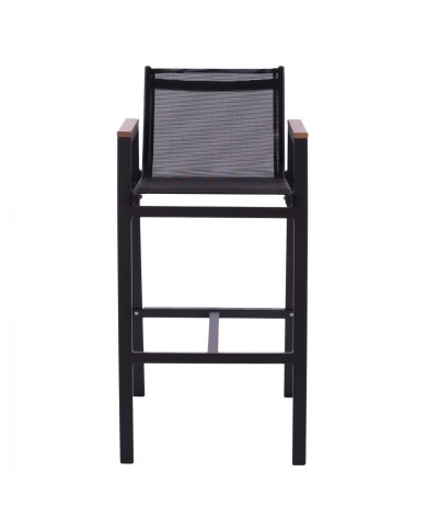 ΣΚΑΜΠΟ ΜΠΑΡ ΑΛΟΥΜΙΝΙΟΥ ΑΝΘΡΑΚΙ ΜΕ POLYWOOD 52 x 58 x 108 εκ. HM5790.02