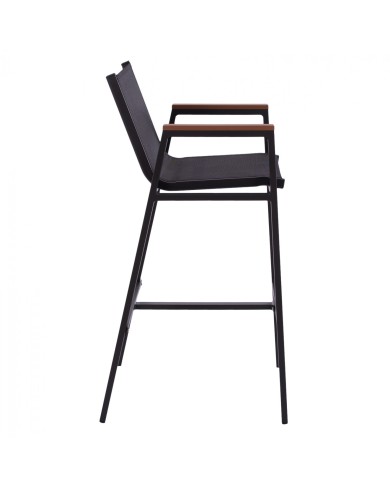 ΣΚΑΜΠΟ ΜΠΑΡ ΑΛΟΥΜΙΝΙΟΥ ΑΝΘΡΑΚΙ ΜΕ POLYWOOD 52 x 58 x 108 εκ. HM5790.02