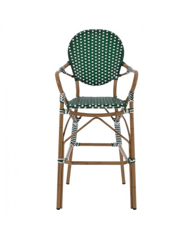 ΣΚΑΜΠΟ ΑΛΟΥΜΙΝΙΟΥ BAMBOO LOOK ΜΕ WICKER ΠΡΑΣΙΝΟ ΛΕΥΚΟ HM5794.01 56x60x126 εκ.