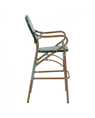 ΣΚΑΜΠΟ ΑΛΟΥΜΙΝΙΟΥ BAMBOO LOOK ΜΕ WICKER ΠΡΑΣΙΝΟ ΛΕΥΚΟ HM5794.01 56x60x126 εκ.