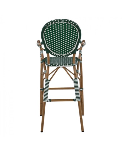 ΣΚΑΜΠΟ ΑΛΟΥΜΙΝΙΟΥ BAMBOO LOOK ΜΕ WICKER ΠΡΑΣΙΝΟ ΛΕΥΚΟ HM5794.01 56x60x126 εκ.