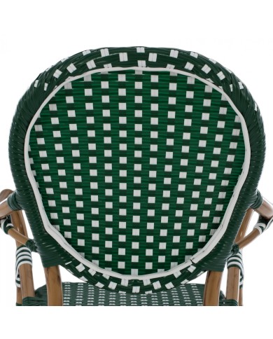 ΣΚΑΜΠΟ ΑΛΟΥΜΙΝΙΟΥ BAMBOO LOOK ΜΕ WICKER ΠΡΑΣΙΝΟ ΛΕΥΚΟ HM5794.01 56x60x126 εκ.