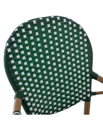 ΣΚΑΜΠΟ ΑΛΟΥΜΙΝΙΟΥ BAMBOO LOOK ΜΕ WICKER ΠΡΑΣΙΝΟ ΛΕΥΚΟ HM5794.01 56x60x126 εκ.