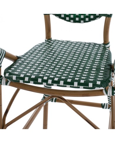ΣΚΑΜΠΟ ΑΛΟΥΜΙΝΙΟΥ BAMBOO LOOK ΜΕ WICKER ΠΡΑΣΙΝΟ ΛΕΥΚΟ HM5794.01 56x60x126 εκ.