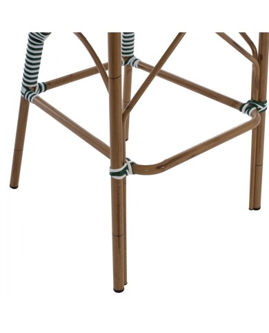 ΣΚΑΜΠΟ ΑΛΟΥΜΙΝΙΟΥ BAMBOO LOOK ΜΕ WICKER ΠΡΑΣΙΝΟ ΛΕΥΚΟ HM5794.01 56x60x126 εκ.