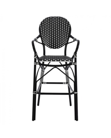 ΣΚΑΜΠΟ ΑΛΟΥΜΙΝΙΟΥ BAMBOO LOOK ΜΕ WICKER ΜΑΥΡΟ ΛΕΥΚΟ HM5794.02 56x60x126 εκ.