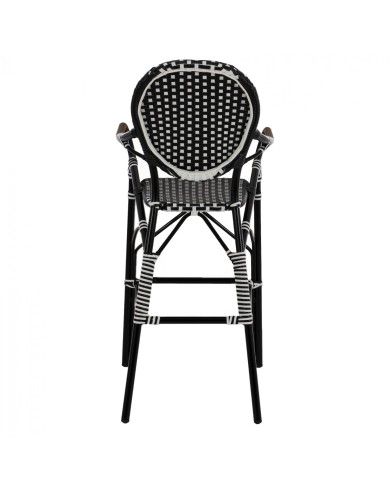 ΣΚΑΜΠΟ ΑΛΟΥΜΙΝΙΟΥ BAMBOO LOOK ΜΕ WICKER ΜΑΥΡΟ ΛΕΥΚΟ HM5794.02 56x60x126 εκ.