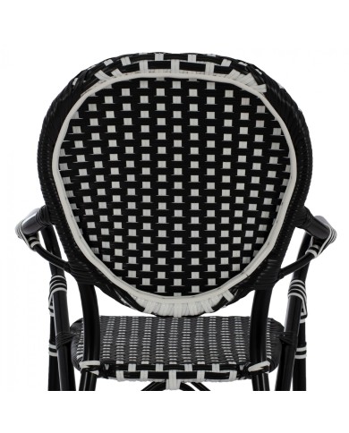 ΣΚΑΜΠΟ ΑΛΟΥΜΙΝΙΟΥ BAMBOO LOOK ΜΕ WICKER ΜΑΥΡΟ ΛΕΥΚΟ HM5794.02 56x60x126 εκ.