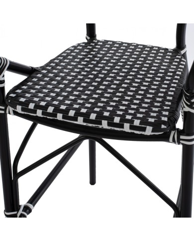ΣΚΑΜΠΟ ΑΛΟΥΜΙΝΙΟΥ BAMBOO LOOK ΜΕ WICKER ΜΑΥΡΟ ΛΕΥΚΟ HM5794.02 56x60x126 εκ.