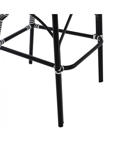 ΣΚΑΜΠΟ ΑΛΟΥΜΙΝΙΟΥ BAMBOO LOOK ΜΕ WICKER ΜΑΥΡΟ ΛΕΥΚΟ HM5794.02 56x60x126 εκ.
