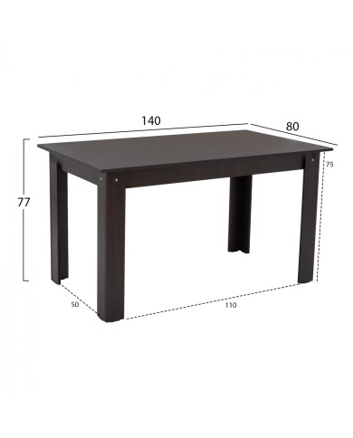 ΤΡΑΠΕΖΙ ΚΟΥΖΙΝΑΣ KELVIN 140x80x77Υεκ. WENGE HM2429.02