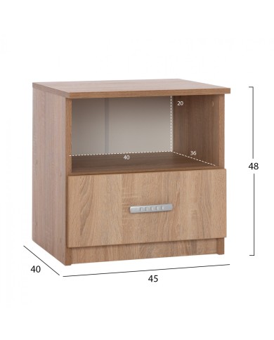 ΚΟΜΟΔΙΝΟ ΜΕ ΣΥΡΤΑΡΙ ADLER SONAMA OAK HM2431.01 45x40x48 εκ.