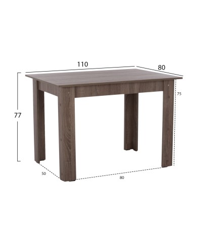 ΤΡΑΠΕΖΙ ΚΟΥΖΙΝΑΣ HM2428.05, 110x80x77Υεκ., SONOMA OAK TRUFFLE