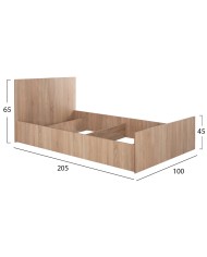 ΚΡΕΒΑΤΙ ADLER ΜΟΝΟ 90X200 SONAMA OAK HM2433.01