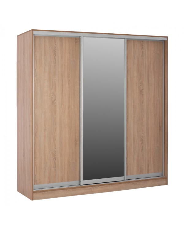 ΝΤΟΥΛΑΠΑ 3ΦΥΛΛΗ ΣΥΡΟΜΕΝΗ ΜΕ ΚΑΘΡΕΠΤΗ SONAMA OAK HM2435  200X60X210Υεκ