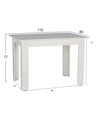 ΤΡΑΠΕΖΙ ΚΟΥΖΙΝΑΣ 110x80x77Υεκ. ΛΕΥΚΟ HM2428.03