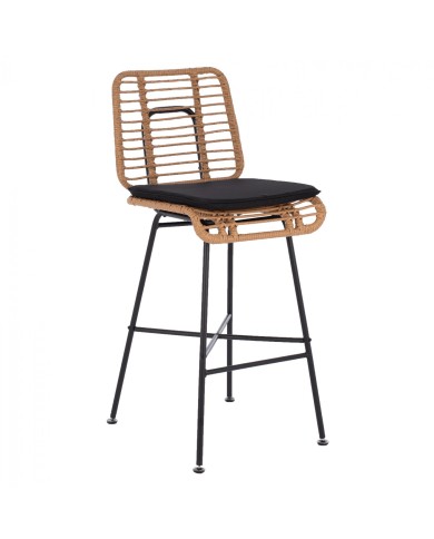 ΣΚΑΜΠΟ ΜΕΤΑΛΛΙΚΟ EDDIE ΜΕ ΜΑΞΙΛΑΡΙ HM5708 ΜΕ WICKER ΜΠΕΖ 45Χ46.5Χ115Υ εκ.