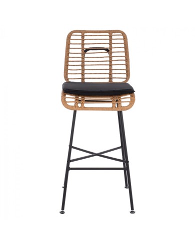 ΣΚΑΜΠΟ ΜΕΤΑΛΛΙΚΟ EDDIE ΜΕ ΜΑΞΙΛΑΡΙ HM5708 ΜΕ WICKER ΜΠΕΖ 45Χ46.5Χ115Υ εκ.