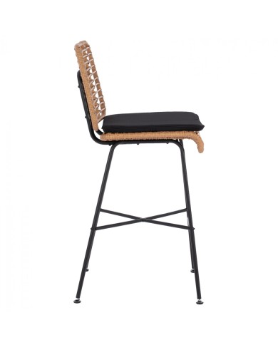 ΣΚΑΜΠΟ ΜΕΤΑΛΛΙΚΟ EDDIE ΜΕ ΜΑΞΙΛΑΡΙ HM5708 ΜΕ WICKER ΜΠΕΖ 45Χ46.5Χ115Υ εκ.
