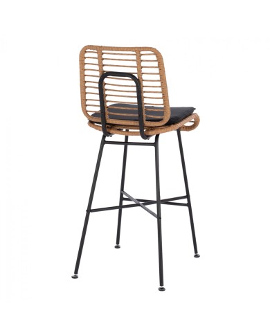 ΣΚΑΜΠΟ ΜΕΤΑΛΛΙΚΟ EDDIE ΜΕ ΜΑΞΙΛΑΡΙ HM5708 ΜΕ WICKER ΜΠΕΖ 45Χ46.5Χ115Υ εκ.