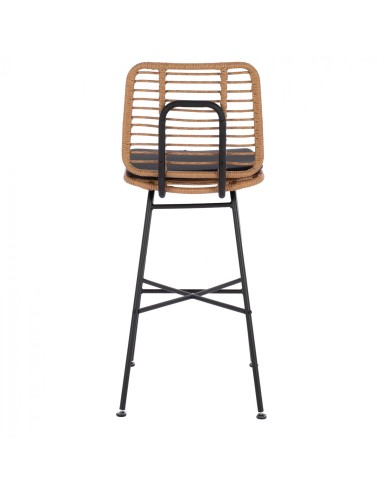 ΣΚΑΜΠΟ ΜΕΤΑΛΛΙΚΟ EDDIE ΜΕ ΜΑΞΙΛΑΡΙ HM5708 ΜΕ WICKER ΜΠΕΖ 45Χ46.5Χ115Υ εκ.
