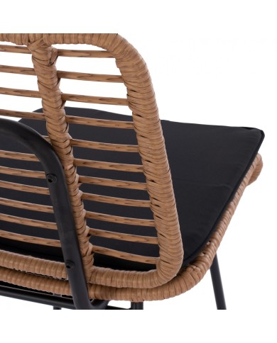 ΣΚΑΜΠΟ ΜΕΤΑΛΛΙΚΟ EDDIE ΜΕ ΜΑΞΙΛΑΡΙ HM5708 ΜΕ WICKER ΜΠΕΖ 45Χ46.5Χ115Υ εκ.
