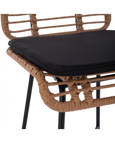 ΣΚΑΜΠΟ ΜΕΤΑΛΛΙΚΟ EDDIE ΜΕ ΜΑΞΙΛΑΡΙ HM5708 ΜΕ WICKER ΜΠΕΖ 45Χ46.5Χ115Υ εκ.