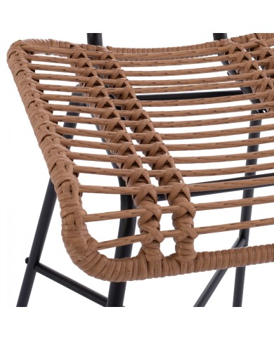 ΣΚΑΜΠΟ ΜΕΤΑΛΛΙΚΟ EDDIE ΜΕ ΜΑΞΙΛΑΡΙ HM5708 ΜΕ WICKER ΜΠΕΖ 45Χ46.5Χ115Υ εκ.