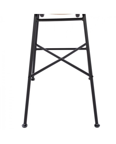 ΣΚΑΜΠΟ ΜΕΤΑΛΛΙΚΟ EDDIE ΜΕ ΜΑΞΙΛΑΡΙ HM5708 ΜΕ WICKER ΜΠΕΖ 45Χ46.5Χ115Υ εκ.
