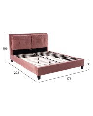 ΚΡΕΒΑΤΙ BILLIE ΜΕ ΒΕΛΟΥΔΟ ΣΑΠΙΟ ΜΗΛΟ HM551.12 160Χ200