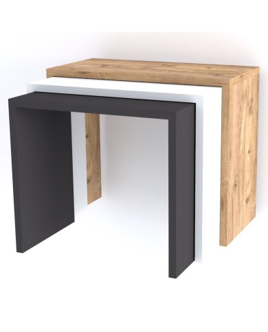ΖΙΓΚΟΝ ΣΕΤ 3ΤΜΧ HM9067.01 ΑΝΘΡΑΚΙ ΛΕΥΚΟ NATURAL WOOD 50x29,6x40Y εκ.