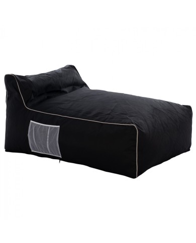 ΠΟΥΦ ZAFER HM5772.02 ΜΕ TEXTILINE ΜΑΥΡΟ ΚΑΙ ΛΕΥΚΟ ΡΕΛΙ 88x128x40-60Υ εκ.