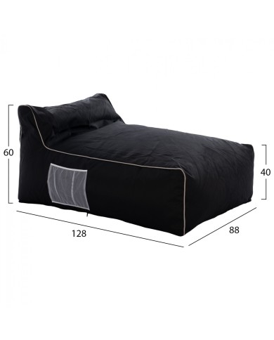 ΠΟΥΦ ZAFER HM5772.02 ΜΕ TEXTILINE ΜΑΥΡΟ ΚΑΙ ΛΕΥΚΟ ΡΕΛΙ 88x128x40-60Υ εκ.