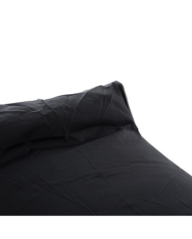 ΠΟΥΦ ZAFER HM5772.02 ΜΕ TEXTILINE ΜΑΥΡΟ ΚΑΙ ΛΕΥΚΟ ΡΕΛΙ 88x128x40-60Υ εκ.