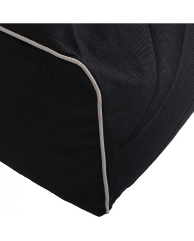 ΠΟΥΦ ZAFER HM5772.02 ΜΕ TEXTILINE ΜΑΥΡΟ ΚΑΙ ΛΕΥΚΟ ΡΕΛΙ 88x128x40-60Υ εκ.