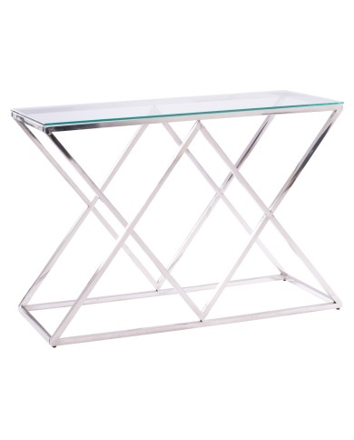 ΚΟΝΣΟΛΑ HOLLAND HM8622.01 ΜΕ ΓΥΑΛΙ ΚΑΙ ΒΑΣΗ ΧΡΩΜΙΟΥ 120X40Χ78 EK.