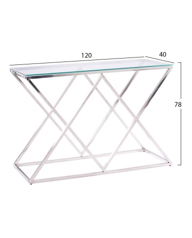 ΚΟΝΣΟΛΑ HOLLAND HM8622.01 ΜΕ ΓΥΑΛΙ ΚΑΙ ΒΑΣΗ ΧΡΩΜΙΟΥ 120X40Χ78 EK.