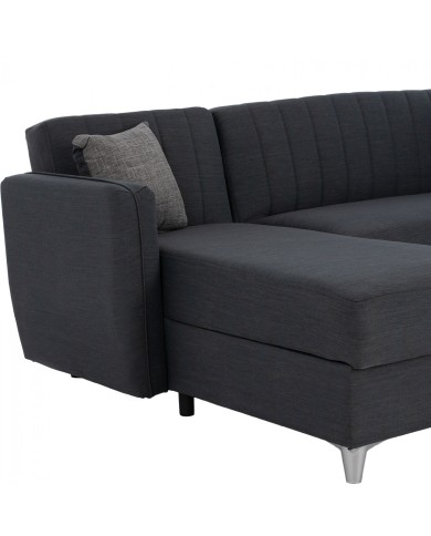 ΚΑΝΑΠΕΣ ΚΡΕΒΑΤΙ ΓΩΝΙΑ GILDA HM3177.01 ΜΕ ΑΠΟΘΗΚΕΥΤΙΚΟ ΧΩΡΟ ΓΚΡΙ ΜΠΛΕ 232x152x82